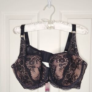 Adore Me Bonnie Contour Jet Black Lace Underwire Bra Size 42DD NWT